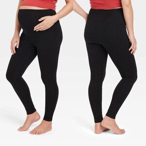 Small - Cotton Knit Maternity Leggings - Isabel Maternity - Black